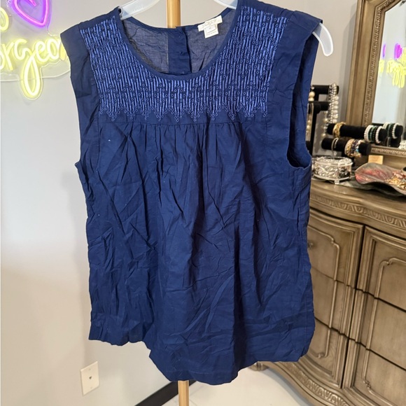 J. Crew Blue Smocked Blouse - Picture 3 of 8